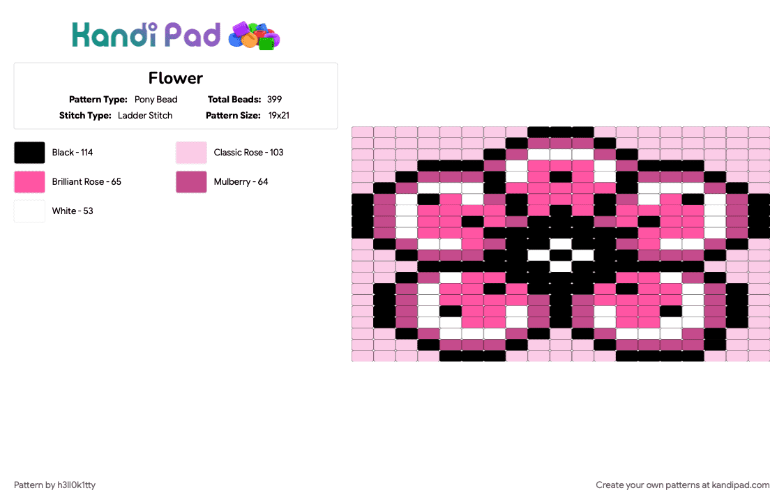 Flower - Pony Bead Pattern by h3ll0k1tty on Kandi Pad - pink