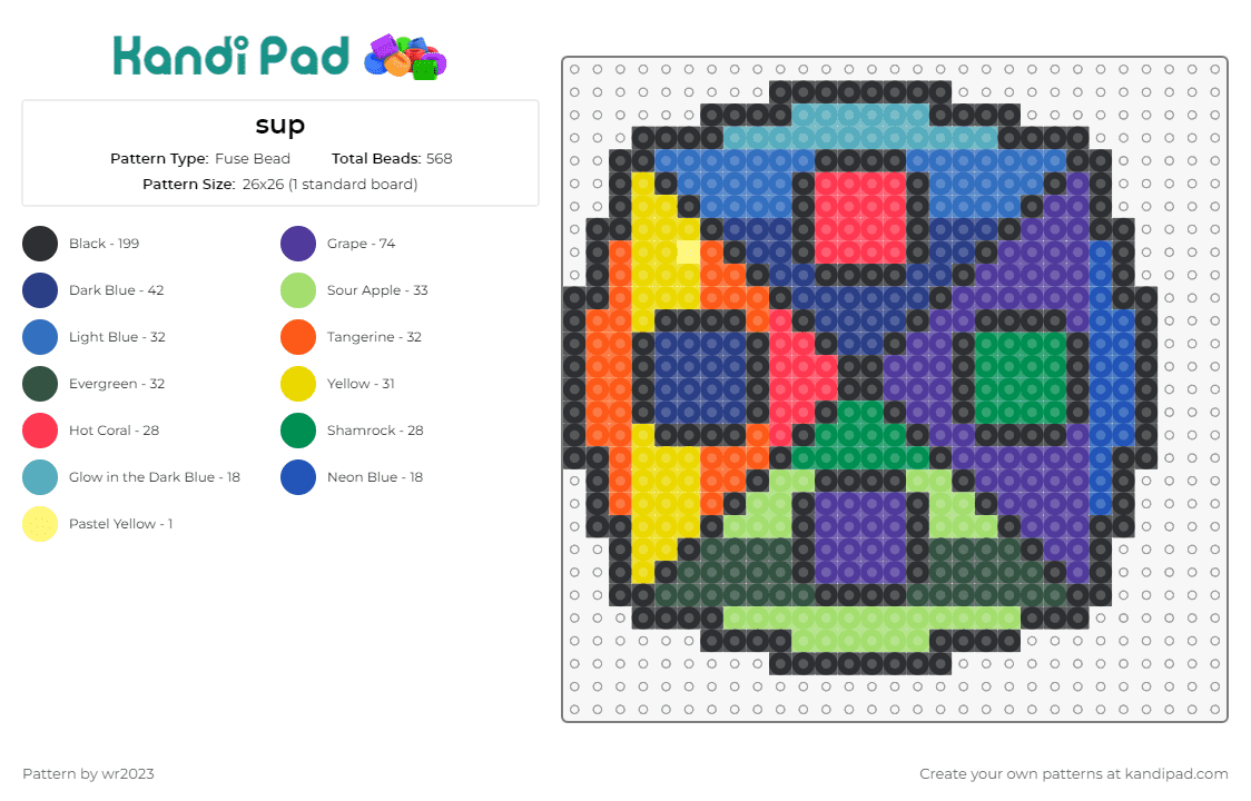 sup - Fuse Bead Pattern by wr2023 on Kandi Pad - circle,colorful,geometric,ball