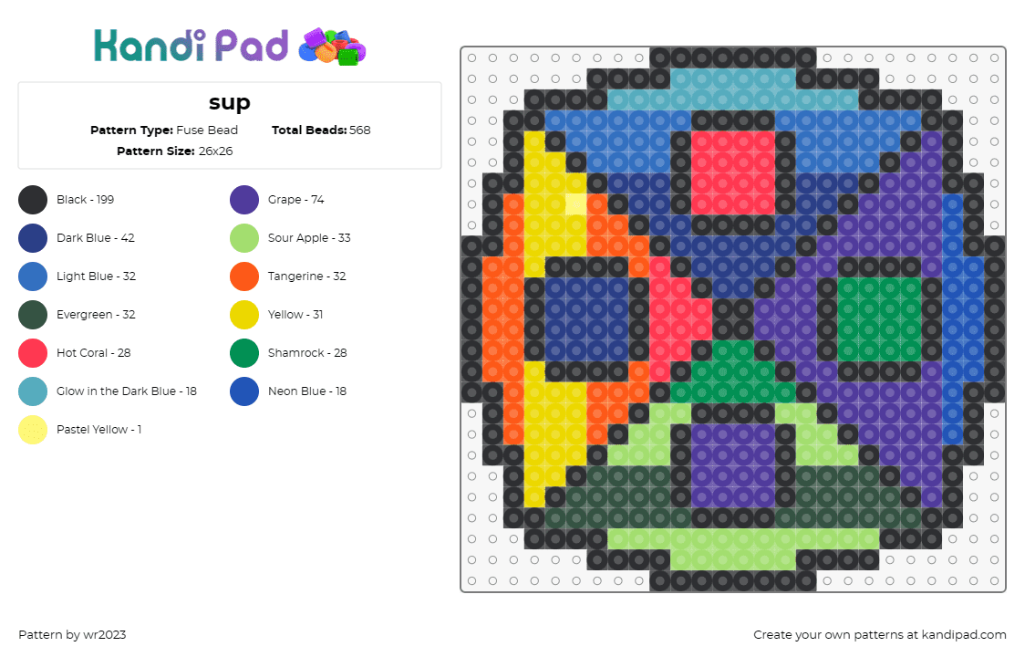 sup - Fuse Bead Pattern by wr2023 on Kandi Pad - circle,geometric,colorful,ball,blue,green,orange