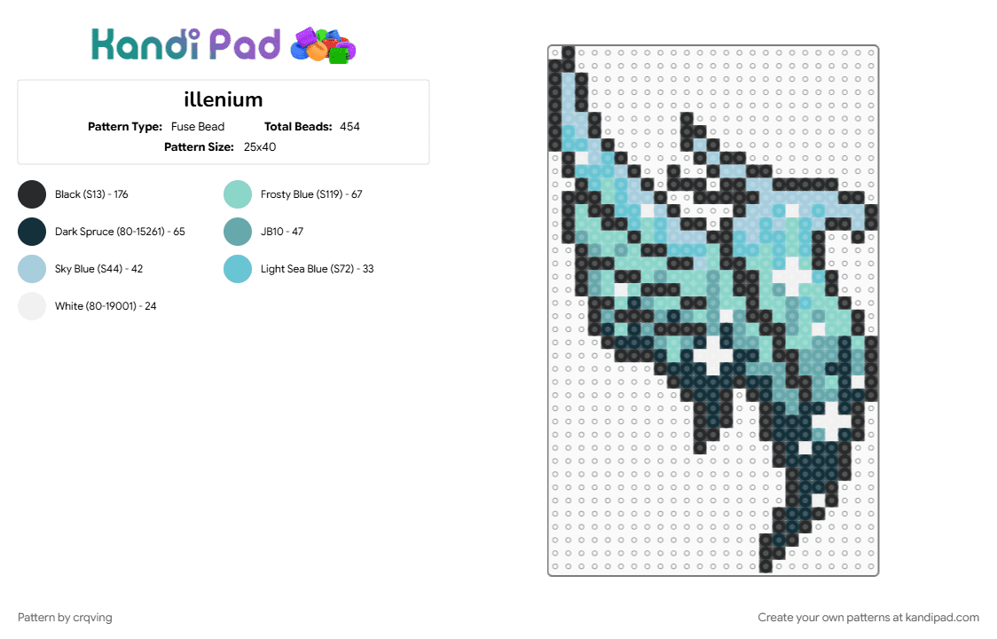 illenium (rush over me colors) - Fuse Bead Pattern by crqving on Kandi Pad - light blue