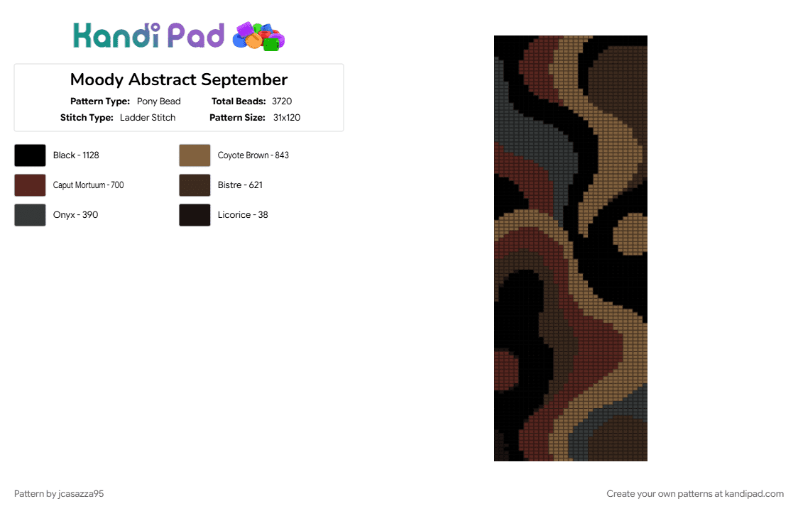 Moody Abstract September - Pony Bead Pattern by jcasazza95 on Kandi Pad - brown, tan
