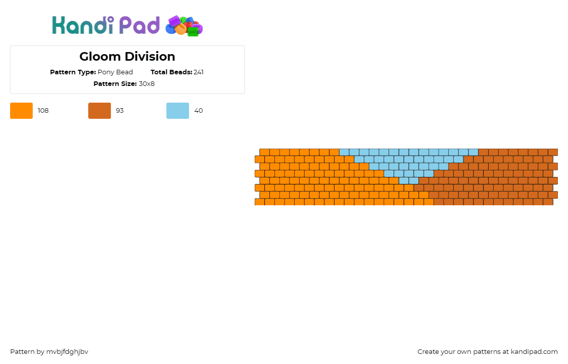 Gloom Division - Pony Bead Pattern by mvbjfdghjbv on Kandi Pad - i dont know how but they found me,album,music,cuff,orange