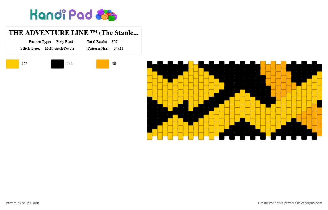 THE ADVENTURE LINE ™ (The Stanley Parable cuff) - Pony Bead Pattern by sc3n3_d0g on Kandi Pad - the stanley parable, video game, yellow