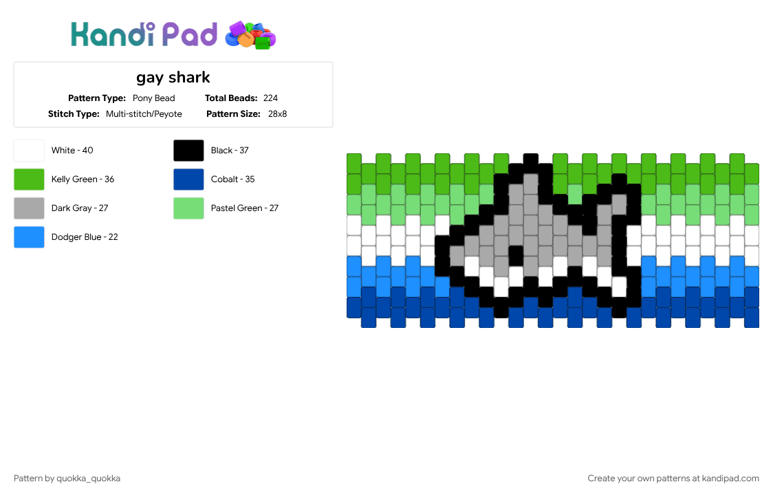 gay shark - Pony Bead Pattern by quokka_quokka on Kandi Pad - 