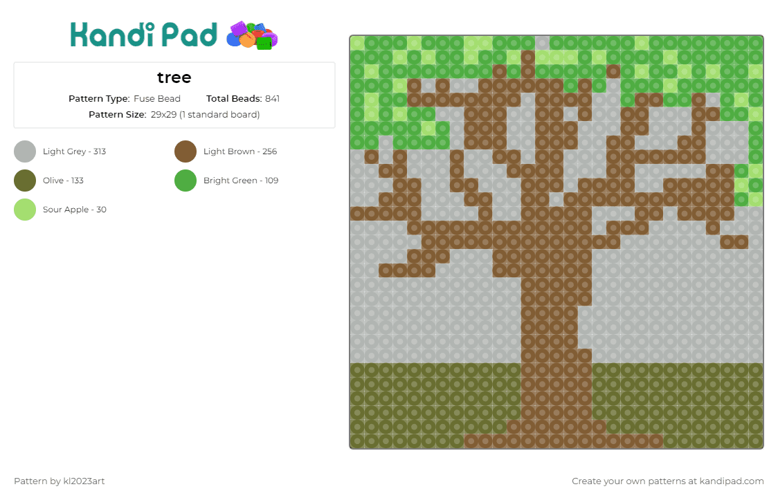 tree - Fuse Bead Pattern by kl2023art on Kandi Pad - tree,nature,panel