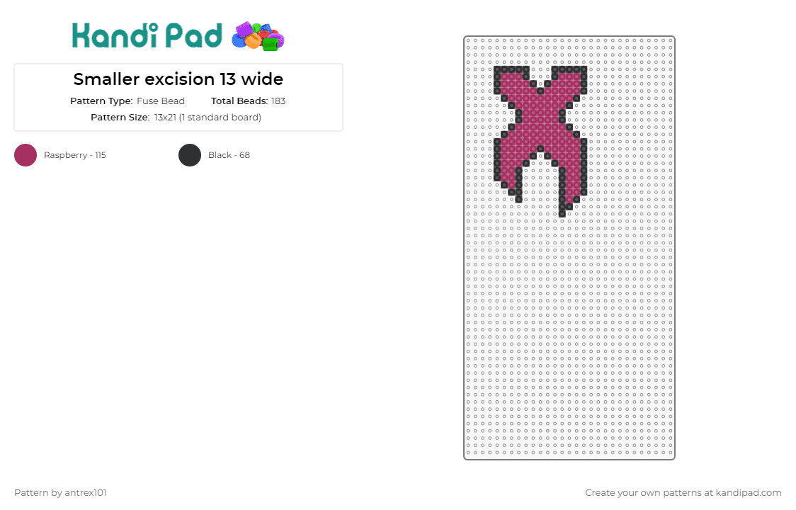 Smaller excision 13 wide - Fuse Bead Pattern by antrex101 on Kandi Pad - excision,logo,x,dj,edm,dubstep,music,simple,pink