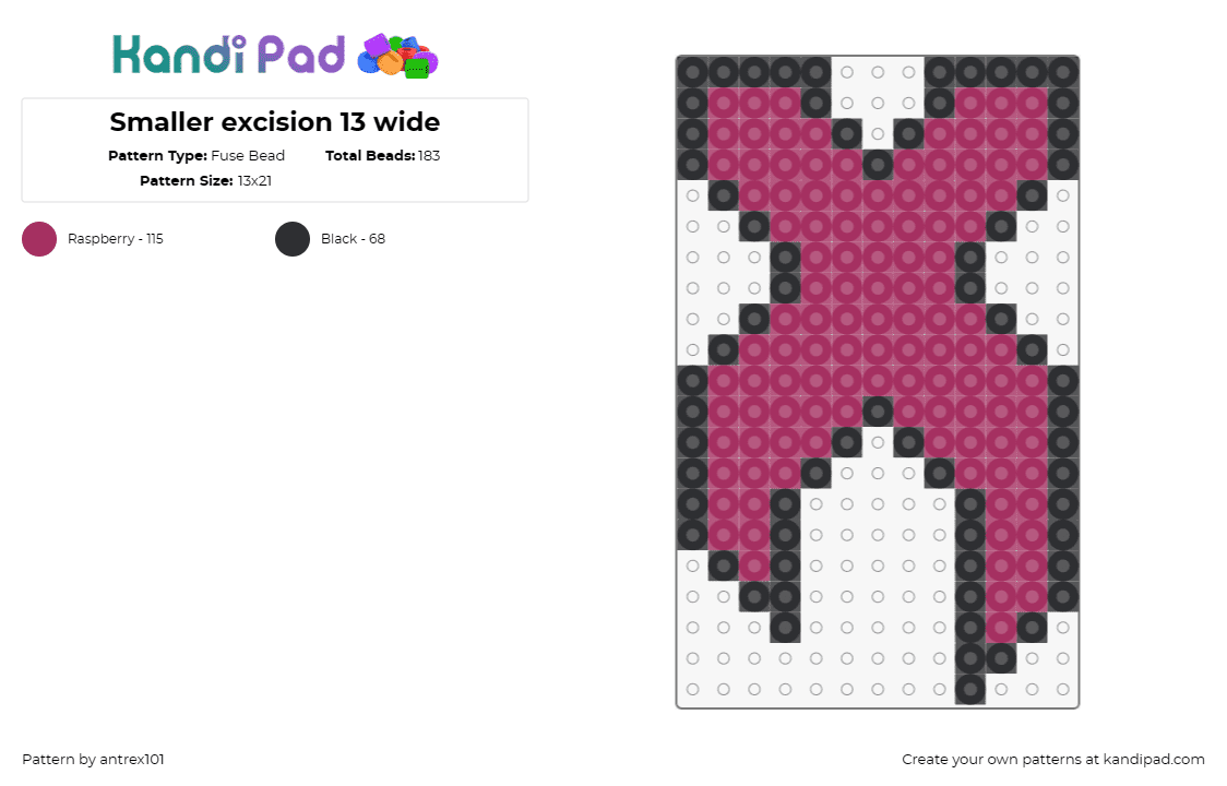 Smaller excision 13 wide - Fuse Bead Pattern by antrex101 on Kandi Pad - excision,logo,x,dj,edm,dubstep,music,simple,pink