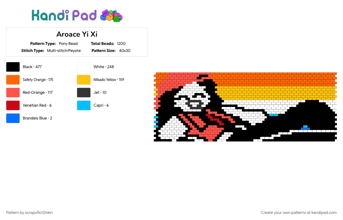 Aroace Yi Xi - Pony Bead Pattern by scrapsfict0nkin on Kandi Pad - 