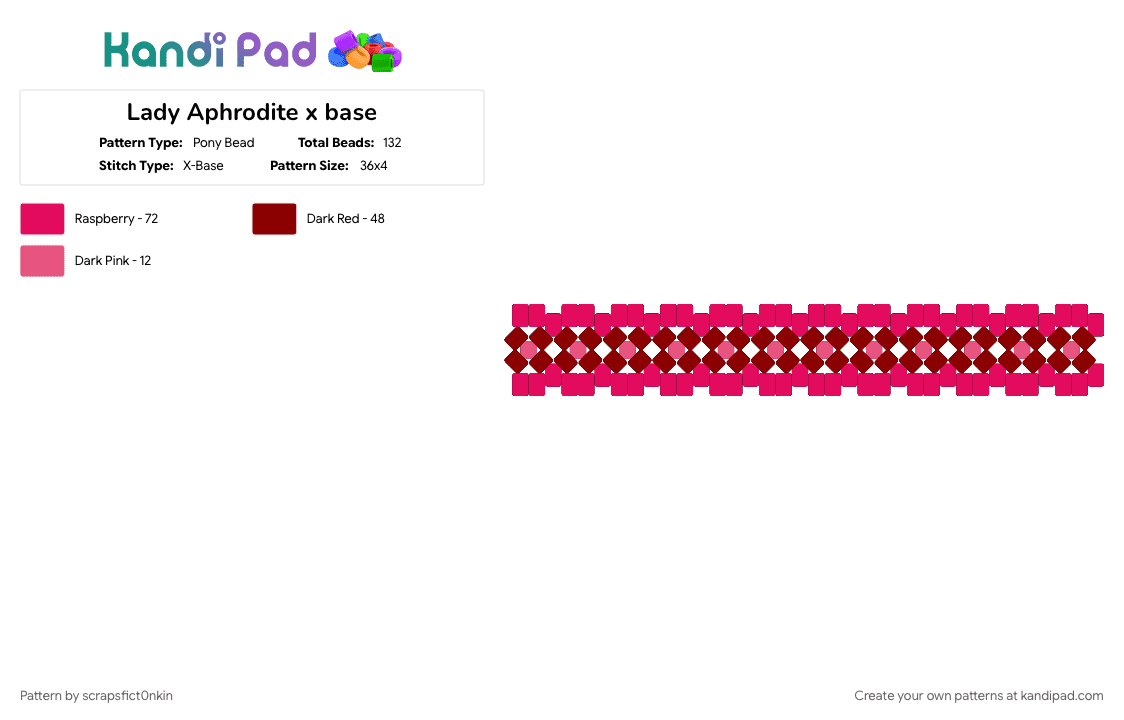 Lady Aphrodite x base - Pony Bead Pattern by scrapsfict0nkin on Kandi Pad - 