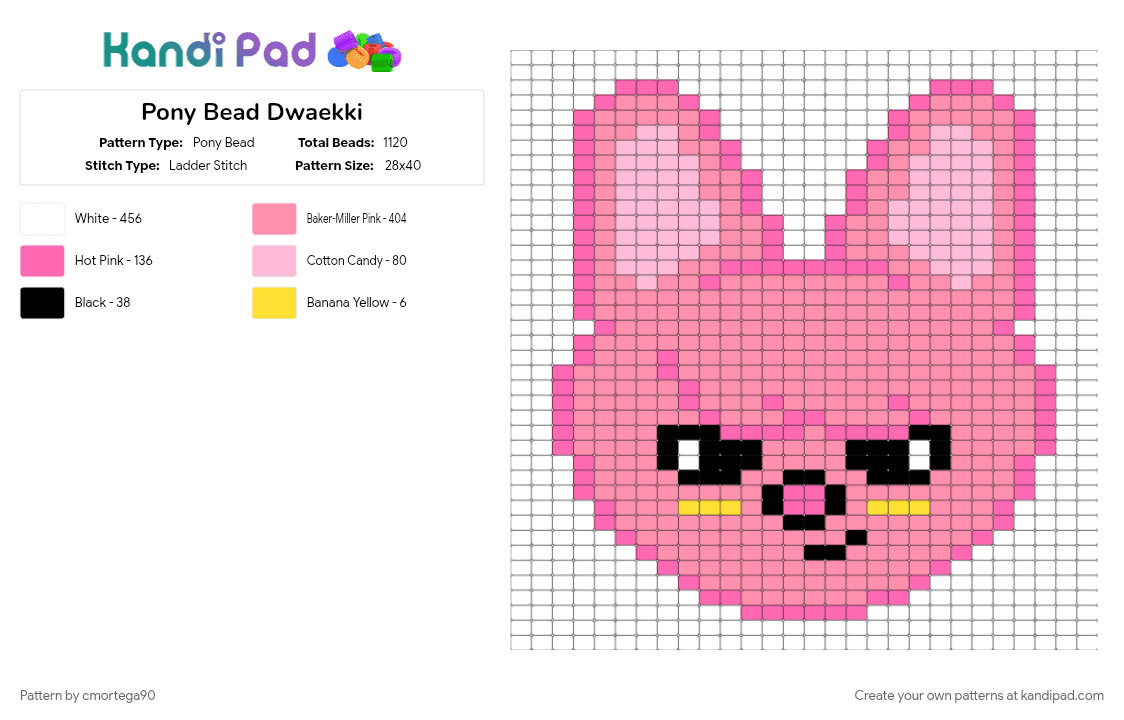 Pony Bead Stray Kids Dwaekki Skzoo - Pony Bead Pattern by cmortega90 on Kandi Pad - pink