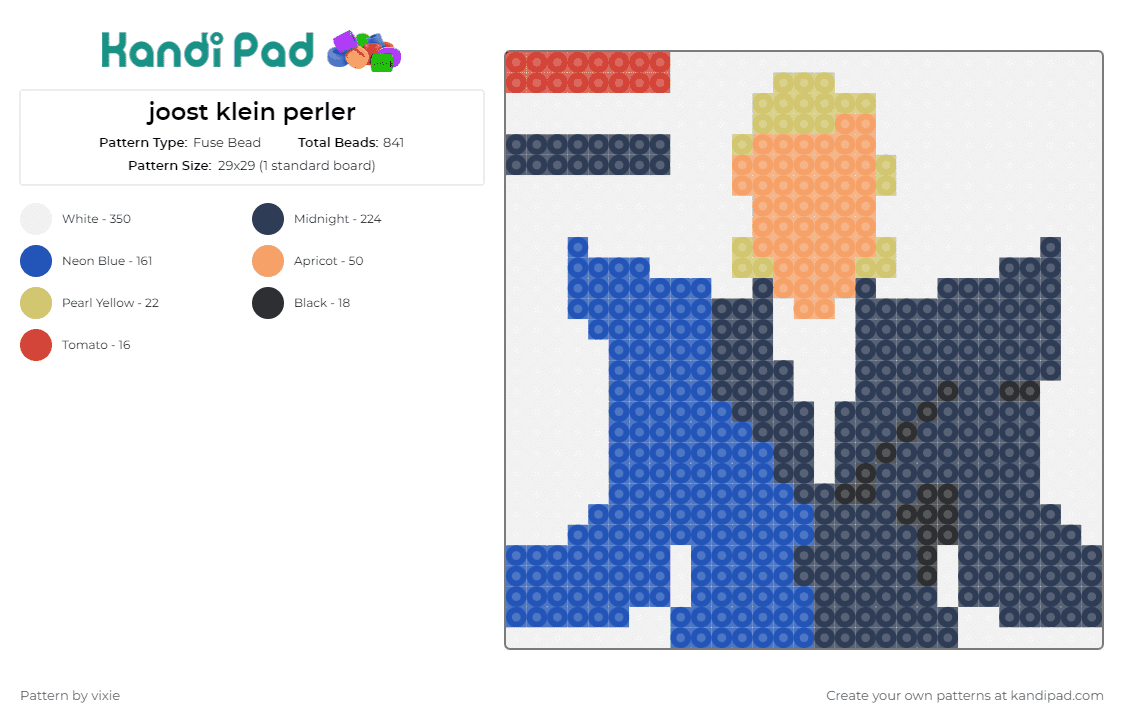 joost klein perler - Fuse Bead Pattern by vixie on Kandi Pad - joost klein,rap,hip hop,music,blue,orange