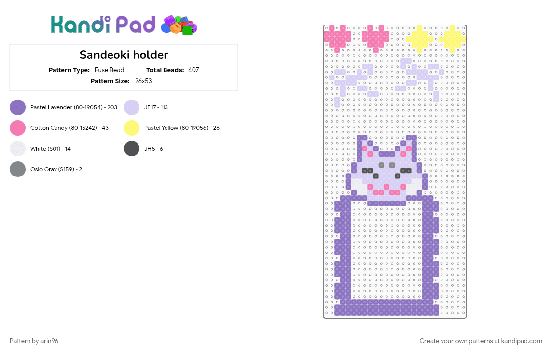Sandeoki holder - Fuse Bead Pattern by arin96 on Kandi Pad - ateez, blue, kpop, photocard holder, pink
