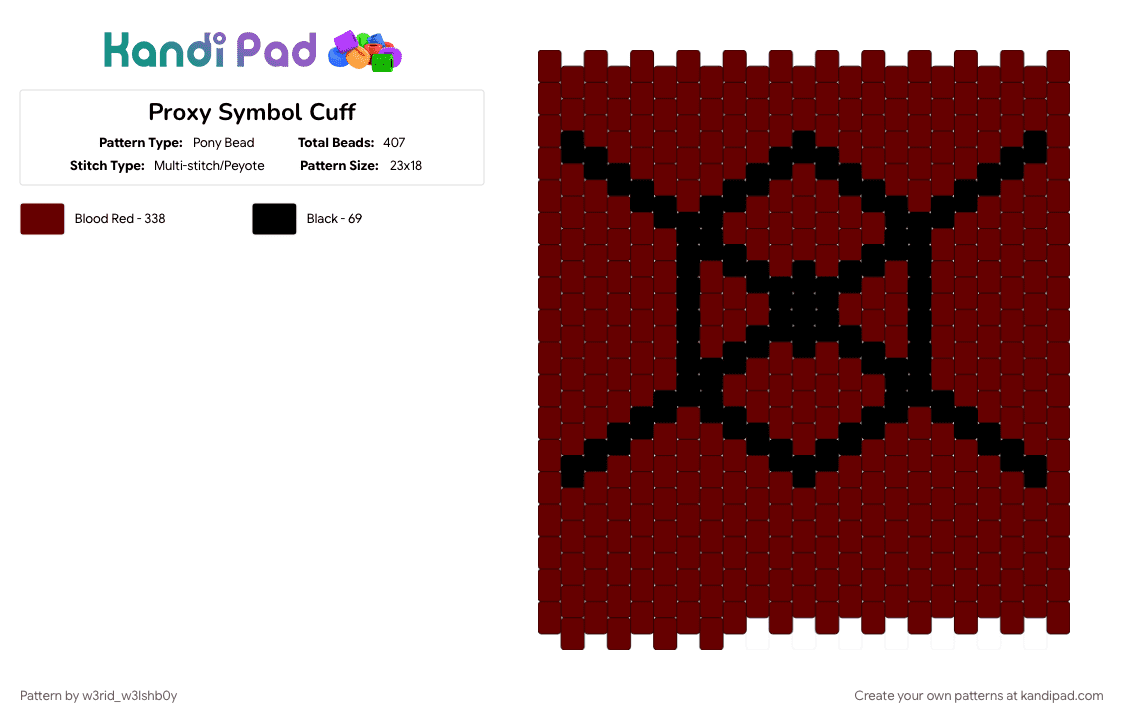 Proxy Symbol Cuff - Pony Bead Pattern by sh4y_0bs1di4n on Kandi Pad - brown