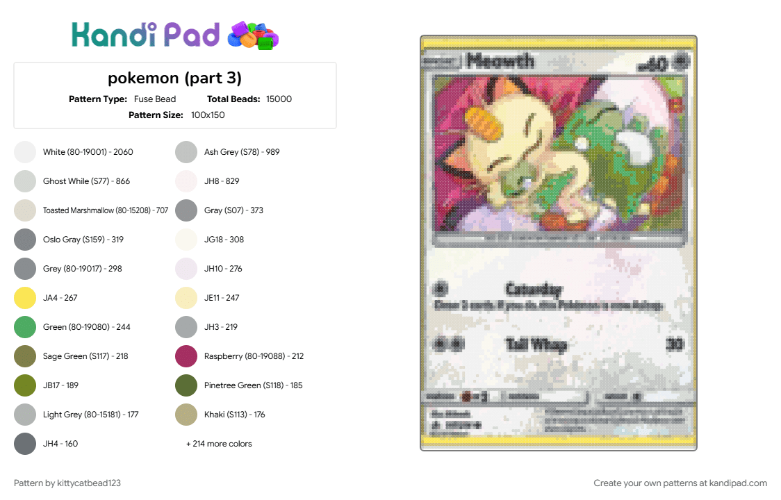 pokemon (part 3) - Fuse Bead Pattern by kittycatbead123 on Kandi Pad - 