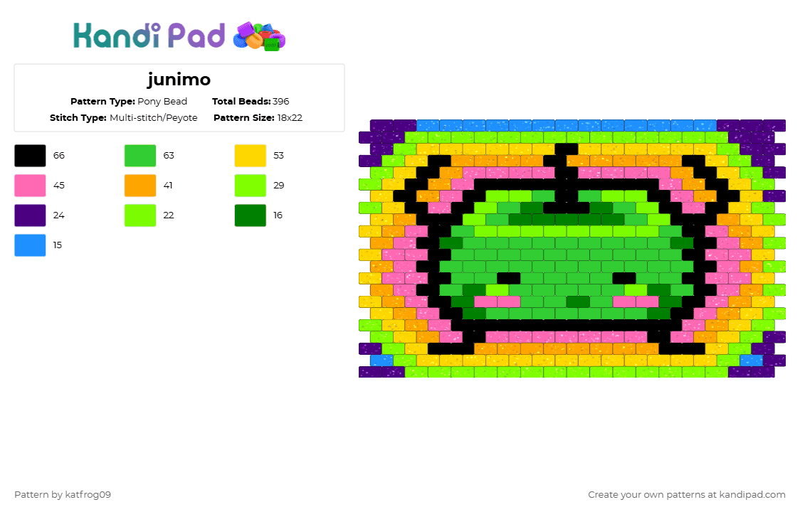 junimo - Pony Bead Pattern by katfrog09 on Kandi Pad - green,yellow