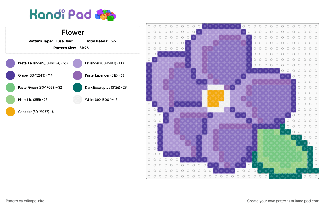 Flower - Fuse Bead Pattern by erikapolinko on Kandi Pad - blue, pink, purple