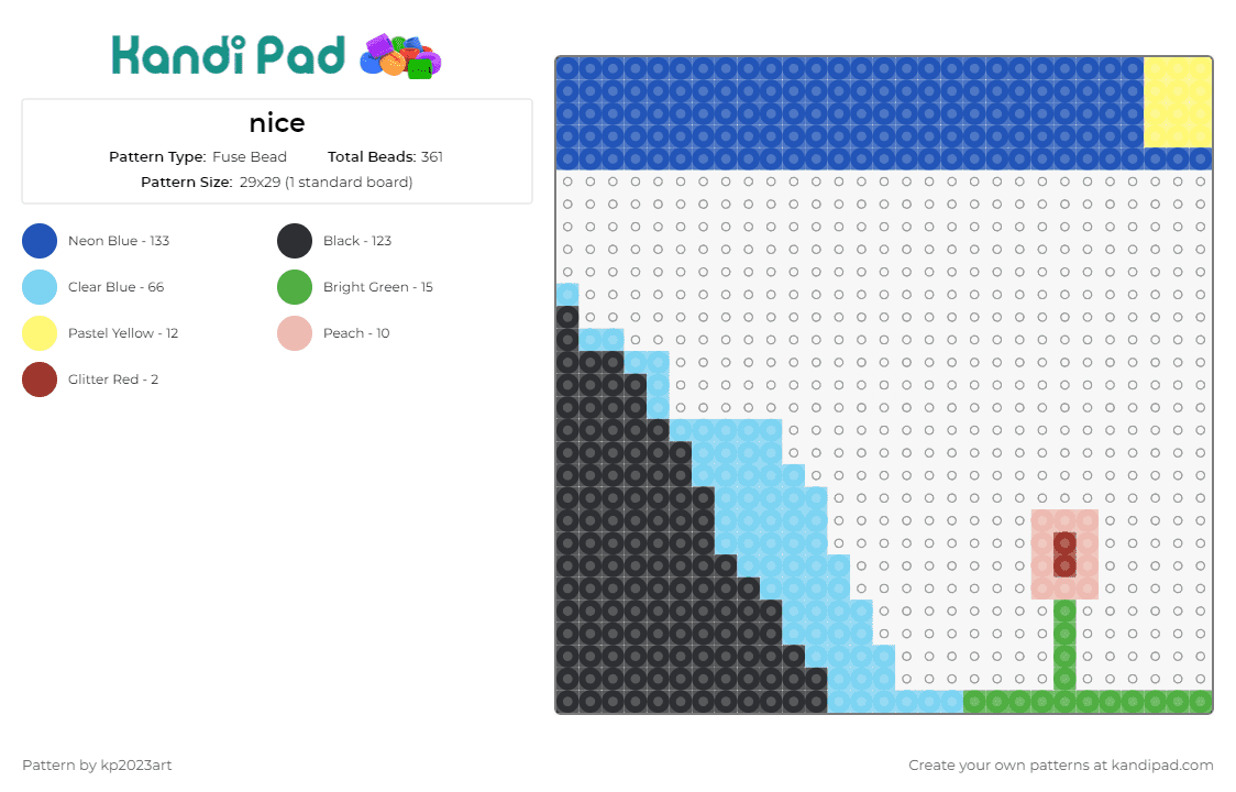 nice - Fuse Bead Pattern by kp2023art on Kandi Pad - 