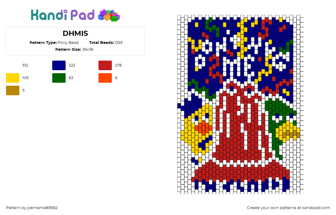 DHMIS - Pony Bead Pattern by joemama85662 on Kandi Pad - didn't hug me im scared,panel,tv show,colorful,red,blue