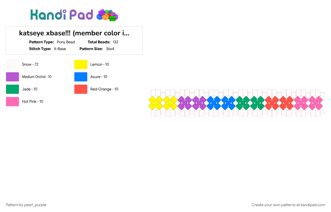 katseye xbase!!! (member color inspired) - Pony Bead Pattern by pearl_purple on Kandi Pad - 