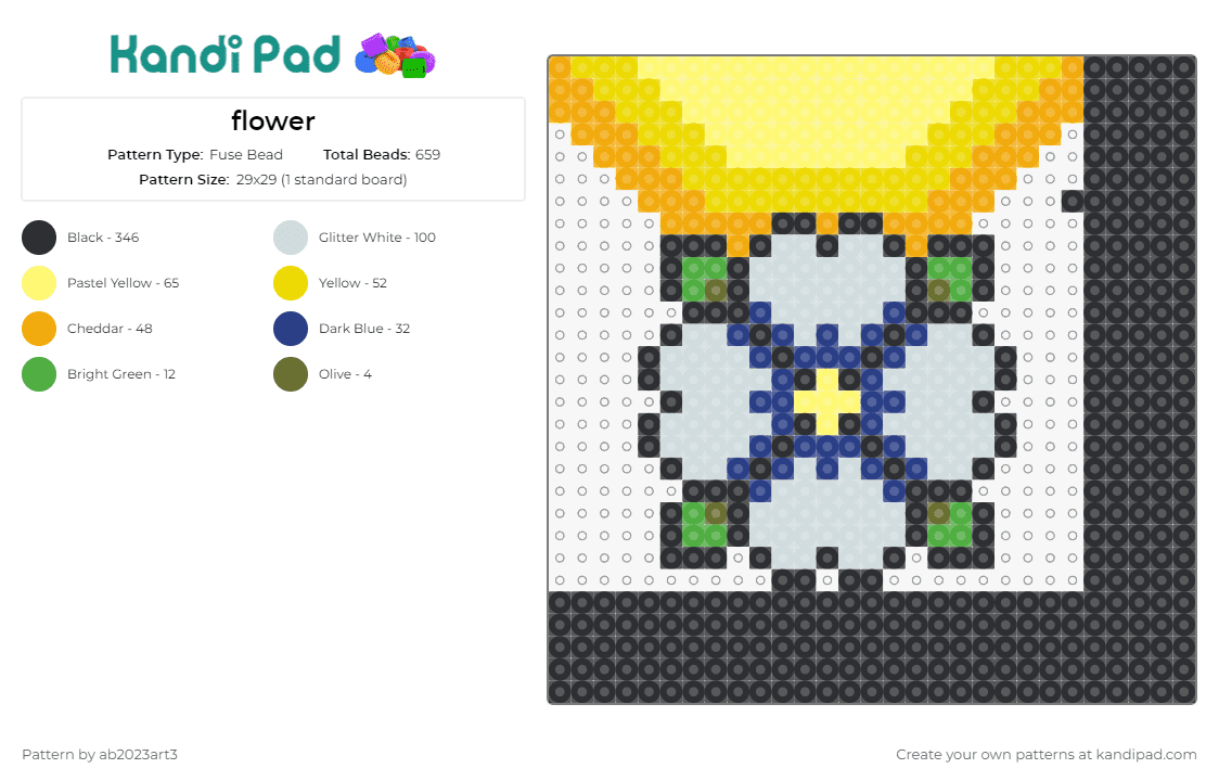 flower - Fuse Bead Pattern by ab2023art3 on Kandi Pad - 