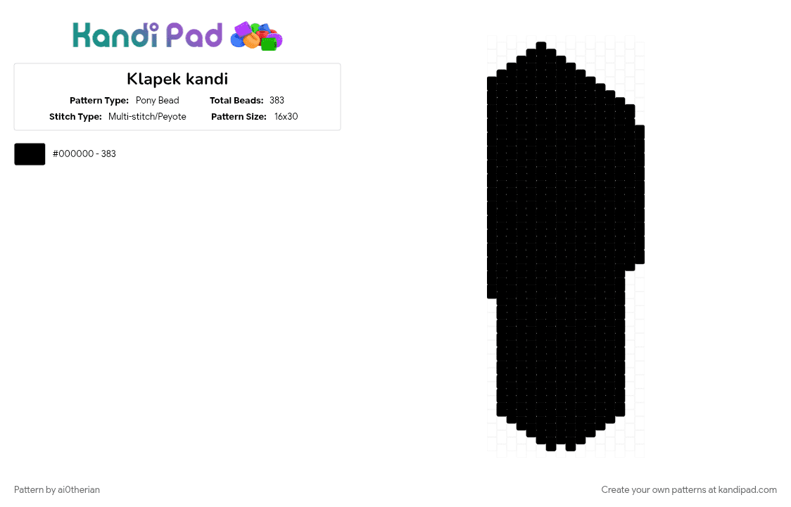 Klapek kandi - Pony Bead Pattern by ai0therian on Kandi Pad - 