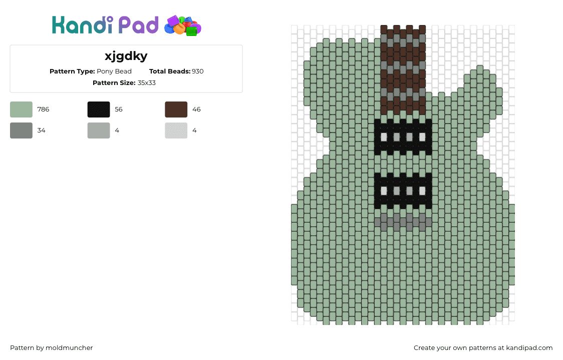 xjgdky - Pony Bead Pattern by moldmuncher on Kandi Pad - guitar,instrument,music,green