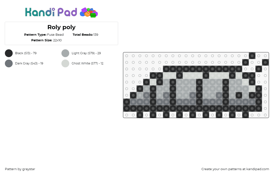 Roly poly Fuse Bead Pattern - Kandi Pad | Kandi Patterns, Fuse Bead ...