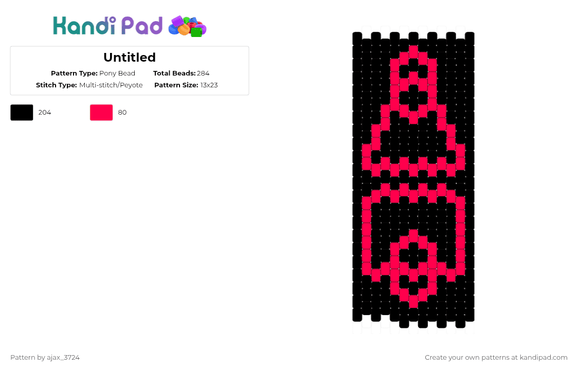 Untitled - Pony Bead Pattern by ajax_3724 on Kandi Pad - red,black