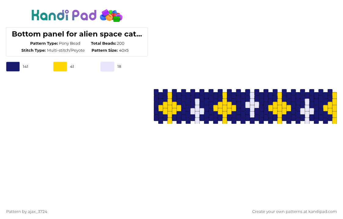 Bottom panel for alien space cat bag - Pony Bead Pattern by ajax_3724 on Kandi Pad - purple,cat,alien,space,bag,panel,ajax3724