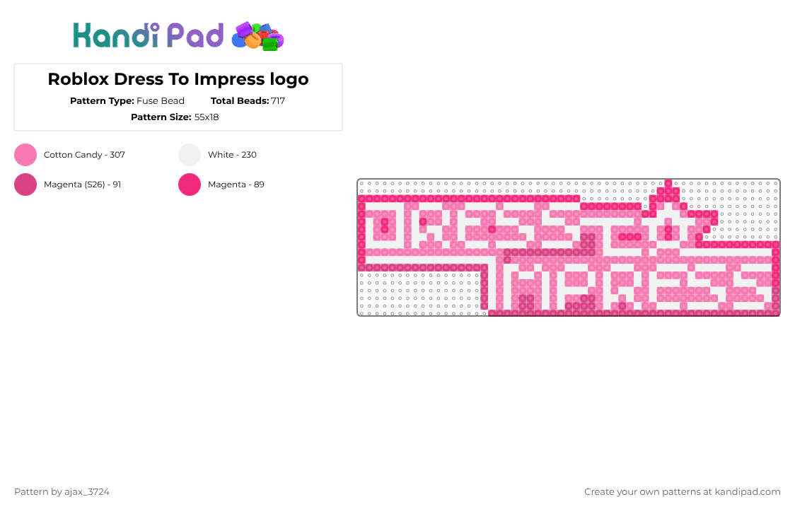 Roblox Dress To Impress logo - Kandi Pad | Kandi Patterns, Fuse Bead Patterns, Pony Bead Patterns Roblox Dress To Impress logo - Kandi Pad | Kandi Patterns, Fuse Bead Patterns, Pony Bead Patterns