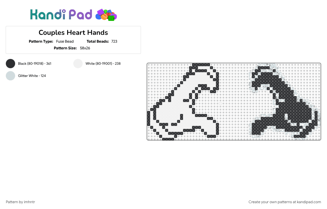 Hand Heart Couple - Fuse Bead Pattern by imhntr on Kandi Pad - couple, heart, hearts, love