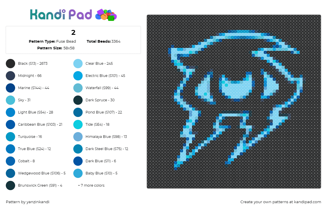 2 - Fuse Bead Pattern by yanzinkandi on Kandi Pad - arcane,intellect,world of warcraft,symbol,magic,video game,eye,lightning,neon,bl