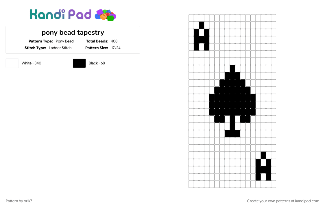 pony bead tapestry - Pony Bead Pattern by orik7 on Kandi Pad - white