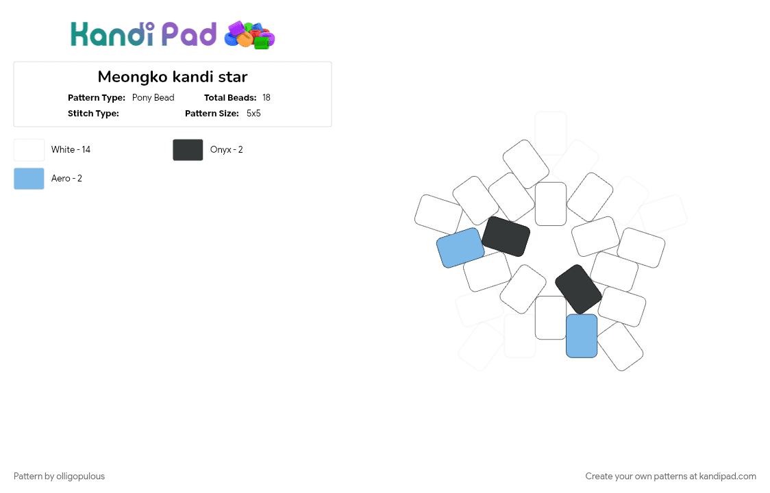 Doggy Meongko kandi star - Pony Bead Pattern by olligopulous on Kandi Pad - dogs, meongko, minhyuk, monmunchi x, monsta x, white