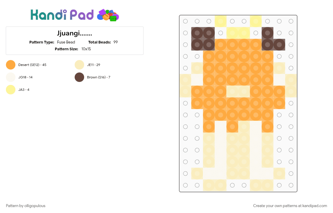Jjuangi....... - Fuse Bead Pattern by olligopulous on Kandi Pad - 
