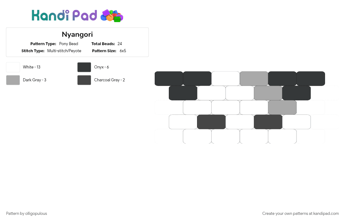 Nyangori - Pony Bead Pattern by olligopulous on Kandi Pad - beige, brown, cat, character, keiju, kickdoongs, kickflip, kpop, nyangori, white