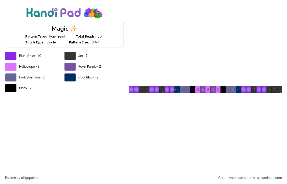Magic ✨️ - Pony Bead Pattern by olligopulous on Kandi Pad - 