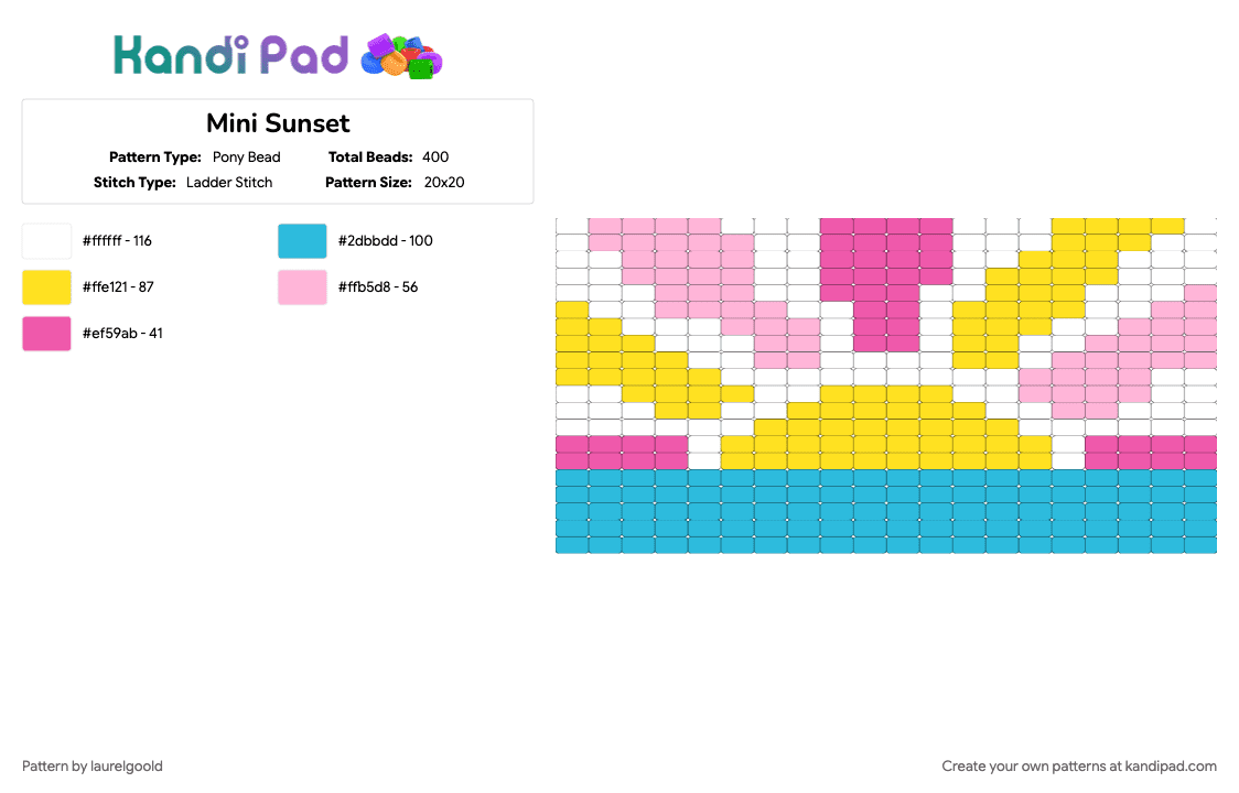 Mini Sunset - Pony Bead Pattern by laurelgoold on Kandi Pad - 