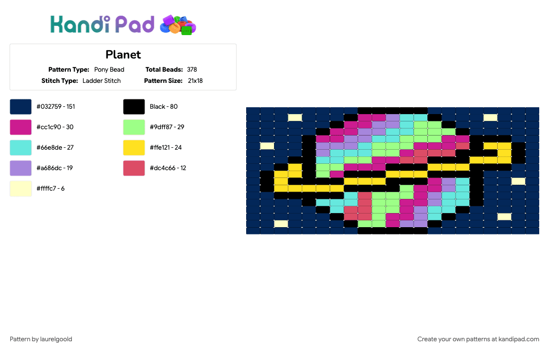 Planet - Pony Bead Pattern by laurelgoold on Kandi Pad - 