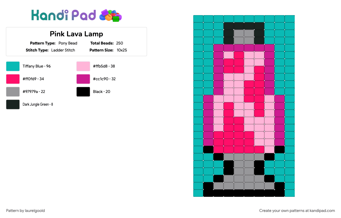 Pink Lava Lamp - Pony Bead Pattern by laurelgoold on Kandi Pad - 