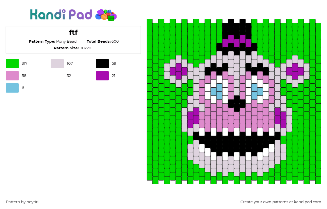 ftf - Pony Bead Pattern by neytiri on Kandi Pad - funtime freddy,fnaf,five nights at freddys,video game,horror,character,panel,pin