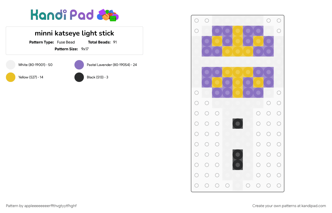 minni katseye light stick - Fuse Bead Pattern by appleeeeeeeerffthvgtyytfhghf on Kandi Pad - blue, katseye, kpop, light stick, minni, yellow