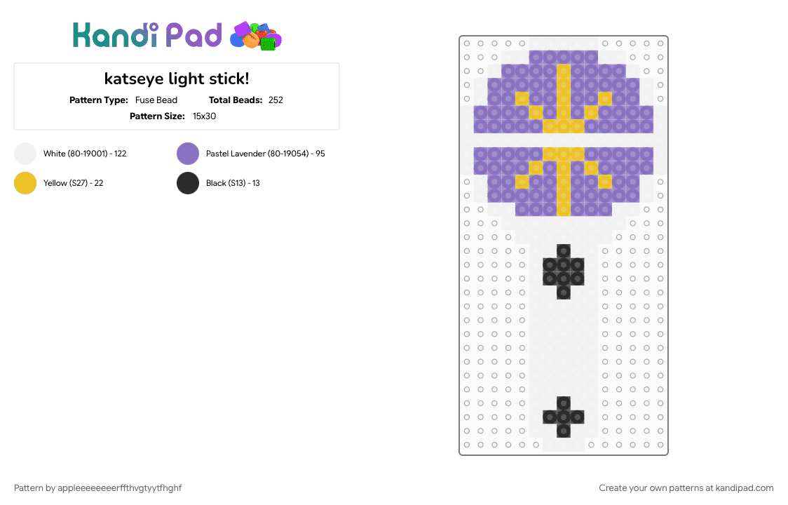 katseye light stick! - Fuse Bead Pattern by appleeeeeeeerffthvgtyytfhghf on Kandi Pad - blue, daniela, katseye, kpop, lara, manon, megan, sophia, yoonchae