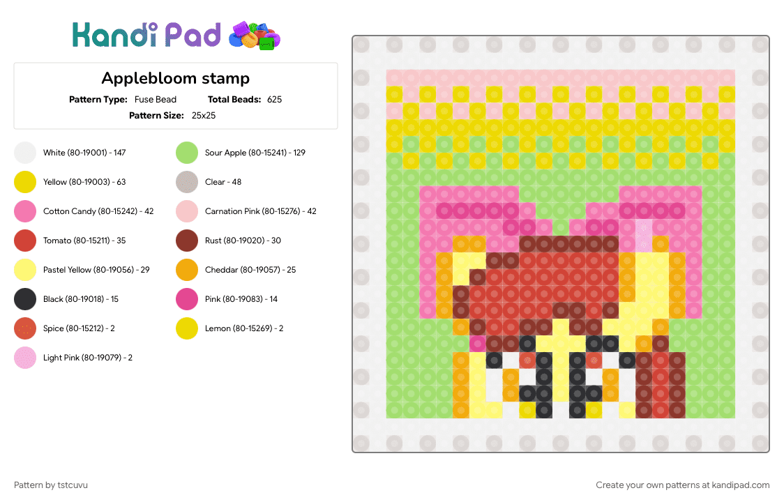 Applebloom stamp - Fuse Bead Pattern by tstcuvu on Kandi Pad - 