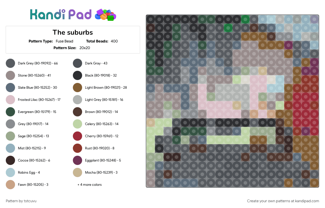 The suburbs - Fuse Bead Pattern by tstcuvu on Kandi Pad - 