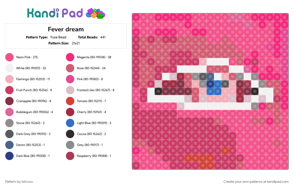 Fever dream - Fuse Bead Pattern by tstcuvu on Kandi Pad - 