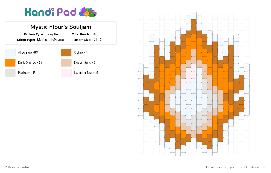 Mystic Flour\'s Souljam - Pony Bead Pattern by foxifox on Kandi Pad - crk, crk beasts, crk msc, crk mystic flour, orange, silly