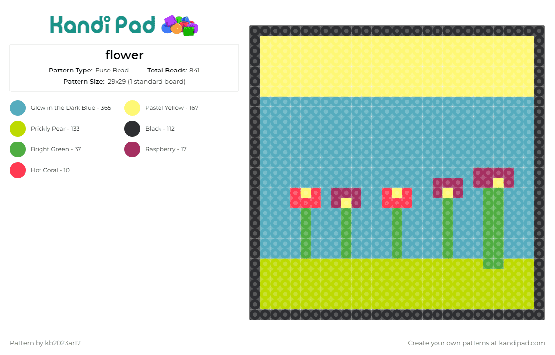 flower - Fuse Bead Pattern by kb2023art2 on Kandi Pad - flowers,tulips,nature,panel