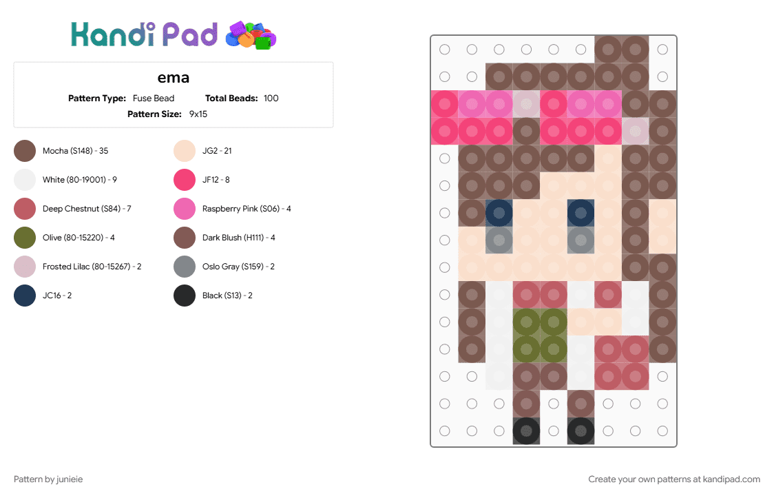 ema - Fuse Bead Pattern by junieie on Kandi Pad - beige, pink, tan