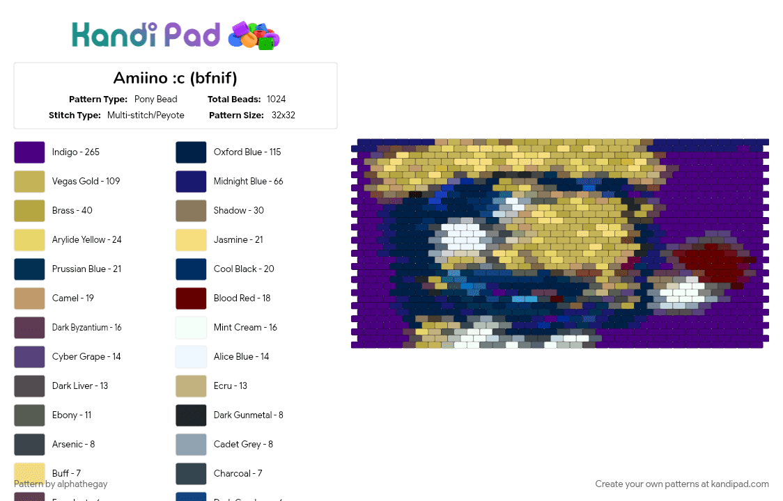 Amiino :c (bfnif) - Pony Bead Pattern by alphathegay on Kandi Pad - 